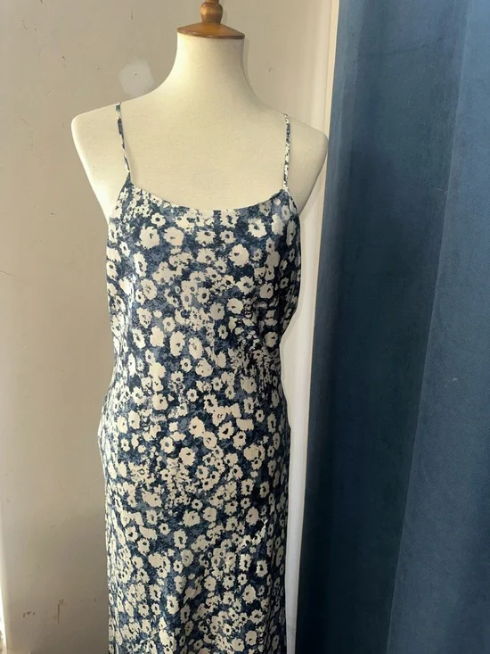 Open Edit Elegant Floral Satin Slip Dress NWT Size Large - Picture 2 of 11